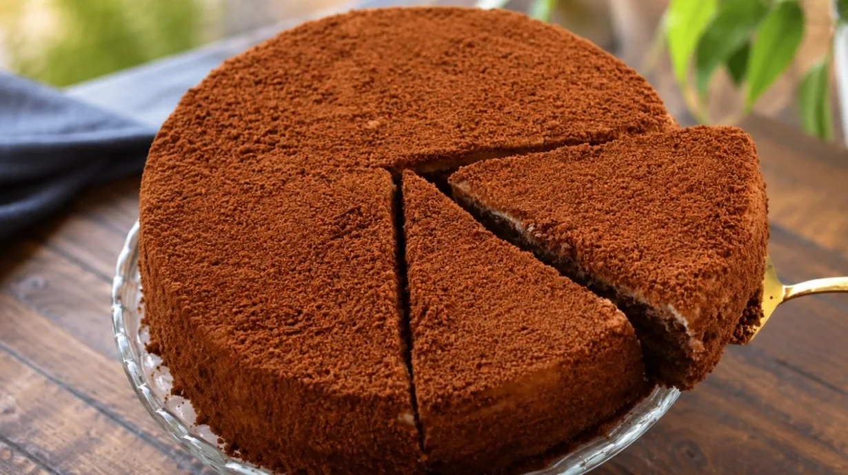Tortas „Barkhatas“ su džemu ir kremu — senas patikrintas receptas