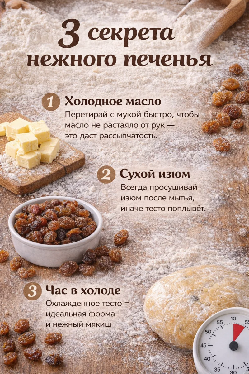 Naminiai sausainiai „Neženka“ su razinomis — minkšta tešla iš grietinės