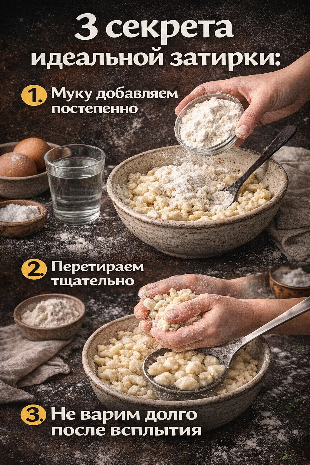 Sriuba su tešlos kukuliukais kaip pas močiutę — vaikystės aromatas. Gaminame per 15 minučių