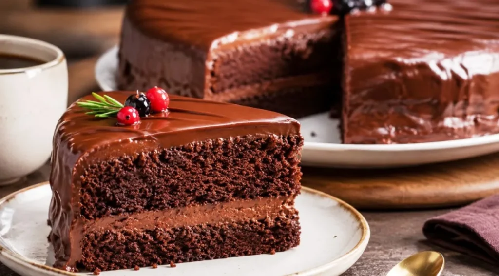 Skanus, minkštas šokoladinis tortas šeimos arbatos vakarui