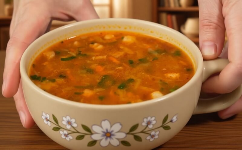 Greita ir soti sriuba su bulvėmis, kopūstais ir aromatinga kiaulienos krūtinėle