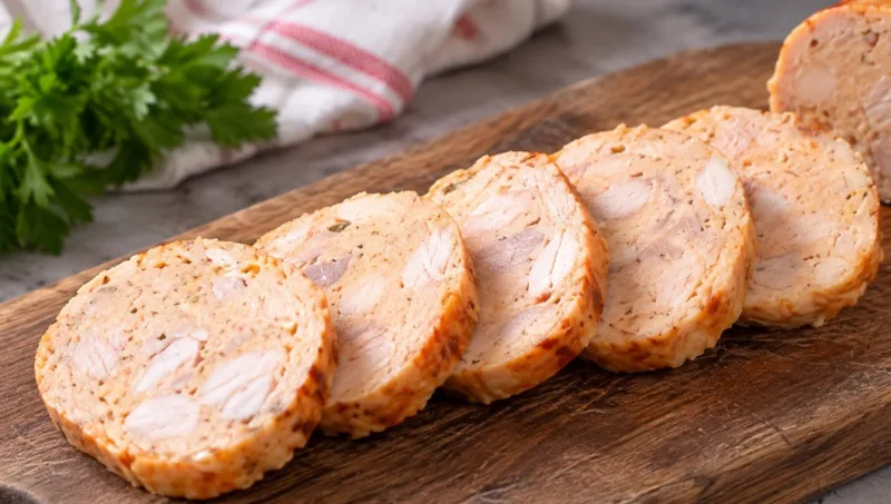 Puikiai tinka sumuštiniams — vištienos dešra be apvalkalo ir želatinos: tik mėsa, grietinėlė ir prieskoniai