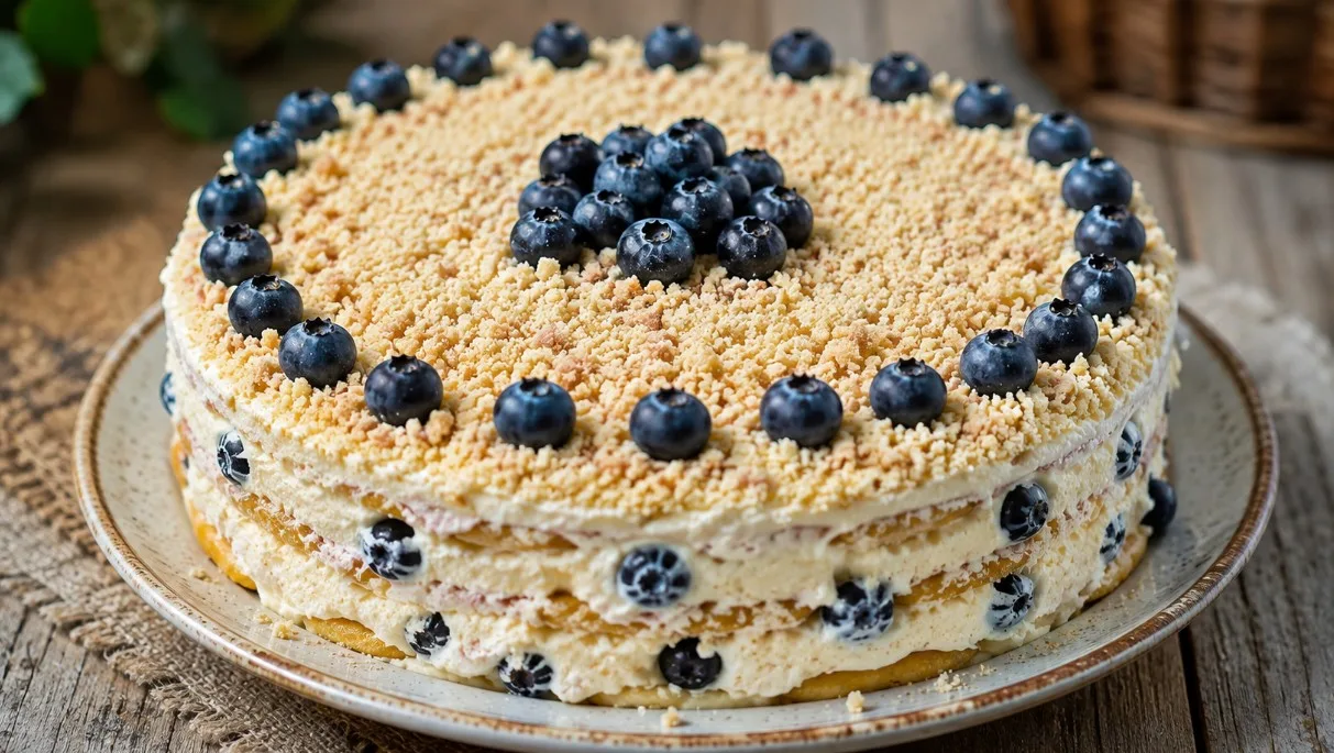 Tortas „Ušky“ iš sausainių su varškės kremu be orkaitės — primena švelnų sūrio pyragą